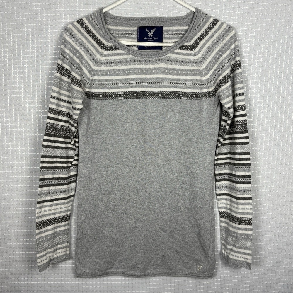 Vintage American Eagle Fair Isle Sweater Womens Medium‎ Nordic Lightweight Soft